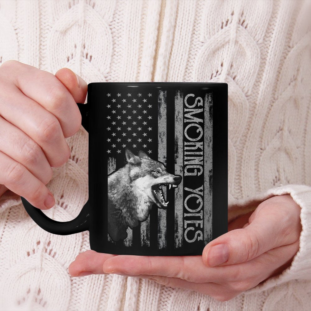 Coyote Hunting USA Mug, American Flag Hunter US Beverage Mug