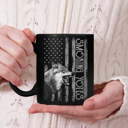 Coyote Hunting USA Mug, American Flag Hunter US Beverage Mug