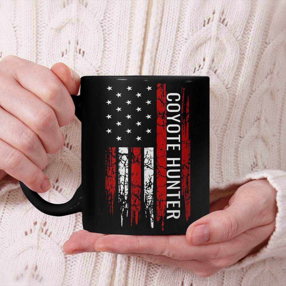 Coyote Hunting American USA Flag Predator Hunter Beverage Mug