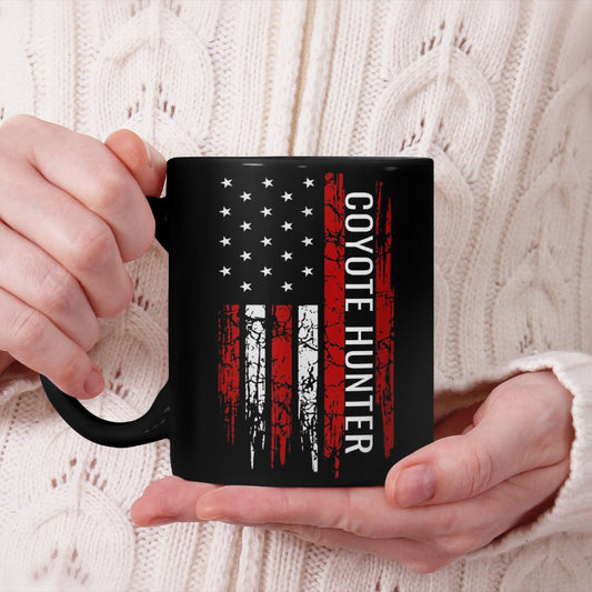 Coyote Hunting American USA Flag Predator Hunter Beverage Mug