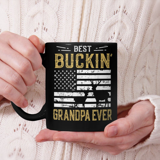 Best Buckin Grandpa Ever Funny Gift Deer Hunter Cool Hunting Beverage Mug