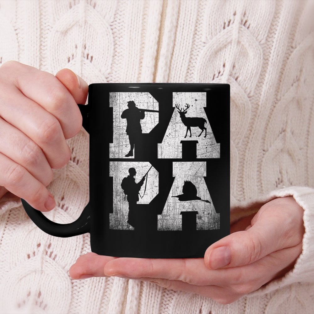 Hunter Dad Beverage Mug Papa Hunting Beverage Mug Father Deer Hunter Beverage Mug