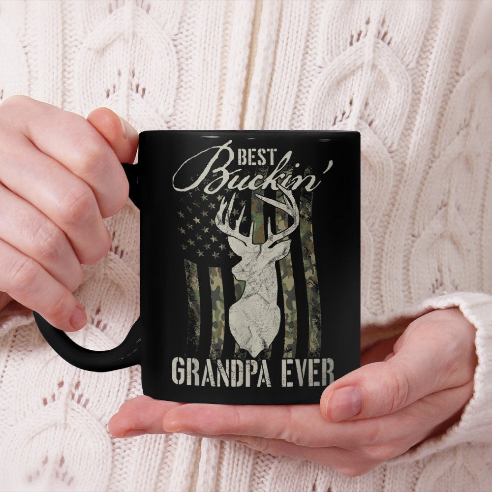 Best Buckin' Grandpa Ever Hunter Camouflage Camo Fathers Day Beverage Mug
