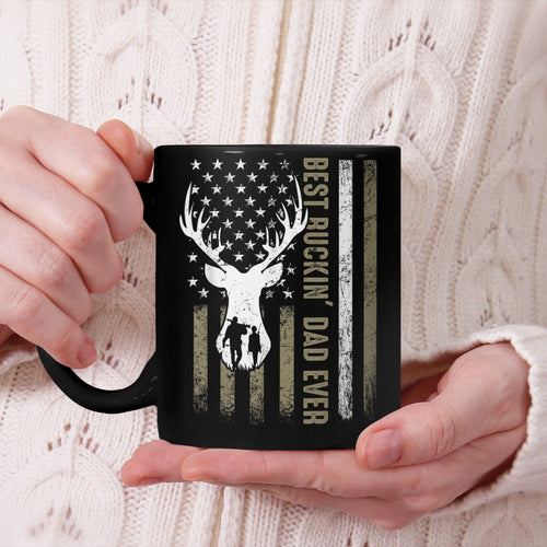 Best Buckin' Dad Ever Deer Hunting Fathers Day American Flag