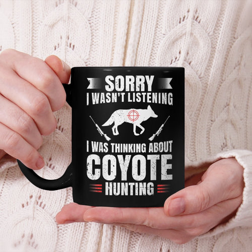 Funny Coyote Hunting Lover Fan Hunter Hobby Gun Wildlife Beverage Mug