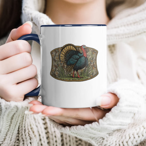 Retro Fall Camouflage Turkey, Thanksgiving Hunting Accent Mug